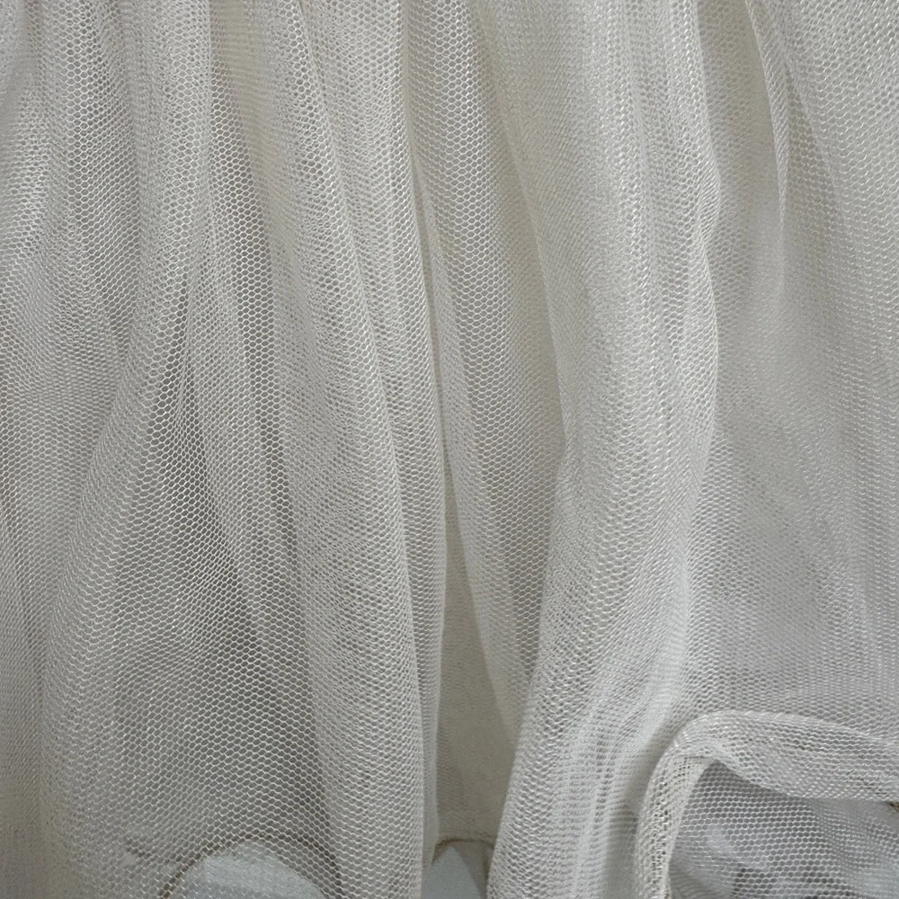 Cherokee 3T Girls Cream & Gold Trim Bubble Chiffon Formal Skirt